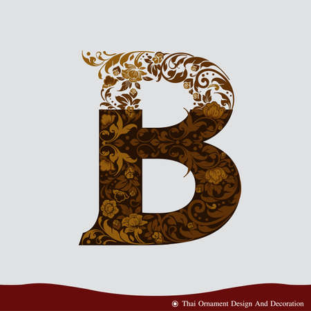Vector of Letter B in the old vintage style. ABC concept type as icon. Typography designのイラスト素材