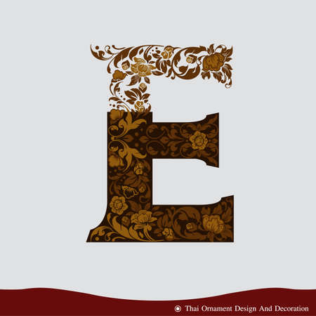 Vector of Letter E in the old vintage style. ABC concept type as icon. Typography designのイラスト素材