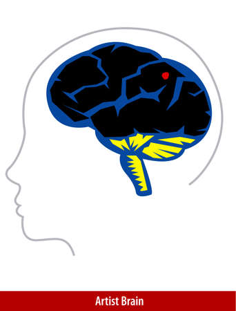 artist brain with paint strokes stock vectorのイラスト素材