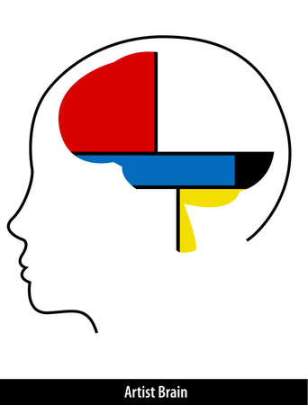 artist brain with paint strokes stock vectorのイラスト素材