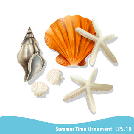 Vector illustration of Summer holidays illustration. Sea ornament.のイラスト素材
