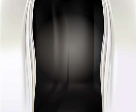 black scene and white curtain, backdrop. background, texture.のイラスト素材