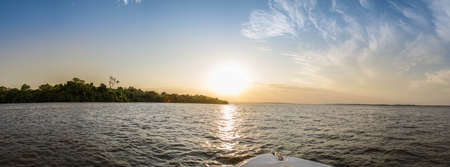 Sunset over the riverの写真素材