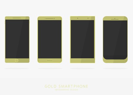 Gold smartphone vectorのイラスト素材