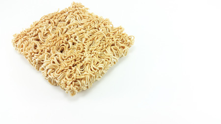 closed up instant noodle in white backgroundの写真素材