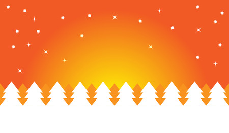 christmas night in orange with yellow lightのイラスト素材