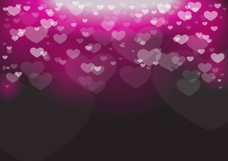 Heart bokeh on blwck background for valentine dayのイラスト素材