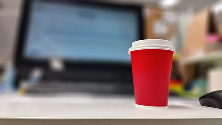 morning coffee in working dayの写真素材