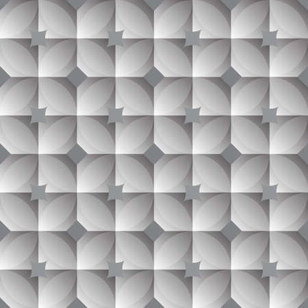 Seamless vintage circle and square pattern - Grey Gradient Theme - seamless patternのイラスト素材