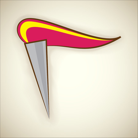 burning torch on old colored printed styleのイラスト素材