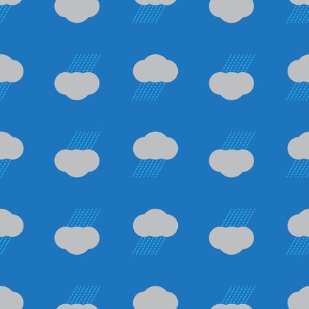 Seamless pattern rain cloud with up side down on blue backgroundのイラスト素材