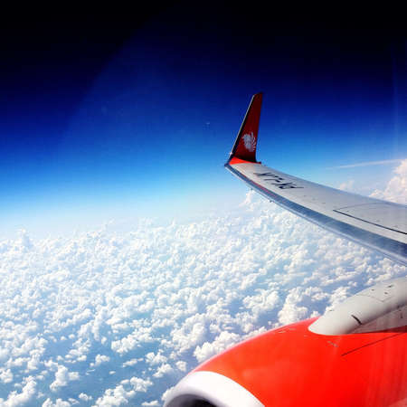 wing of the flight in the sky