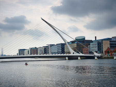 Samuel Beckett Bridge Dublin Irelandの写真素材