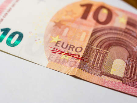 Photography of ten Euro note. For how long
