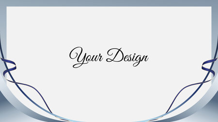 Illustration of a blue ribbon on a white background with space for textのイラスト素材