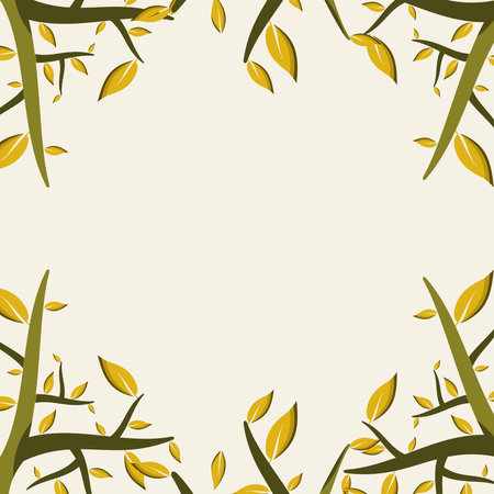 Background with tree branches and leaves. Vector illustration. Eps 10.のイラスト素材