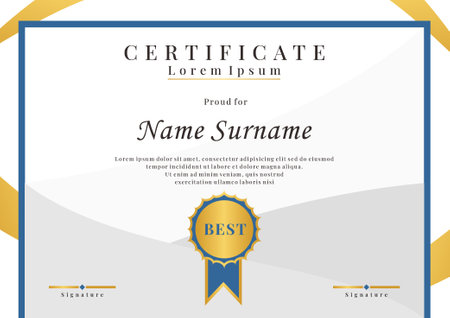 Certificate template, Diploma layout,Vector Illustrationのイラスト素材