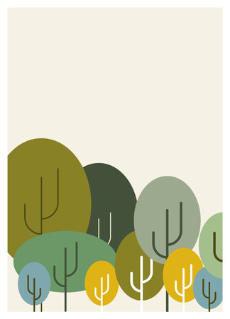 forest design over beige background, vector illustration. vertical format.のイラスト素材
