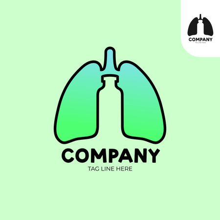 Lungs and bronchial care logo design vector template.のイラスト素材