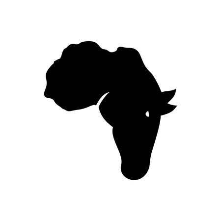 Sheep head silhouette isolated on white background. Vector illustration for your designのイラスト素材