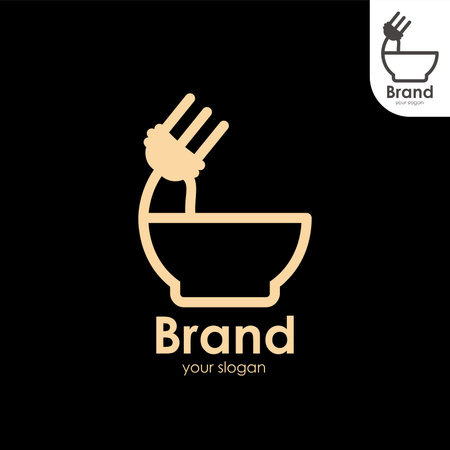 Bowl with chopsticks icon, vector illustration. Food and restaurant logoのイラスト素材