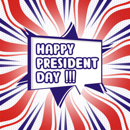 Happy president's day celebration vector illustration on comic backgroundのイラスト素材