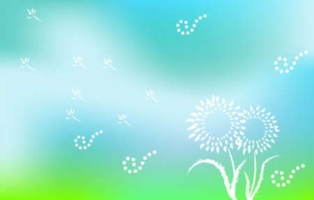 Abstract Background - dandelion flying in the skyのイラスト素材