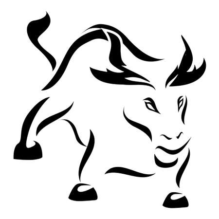 Angry Bull - black versionの写真素材