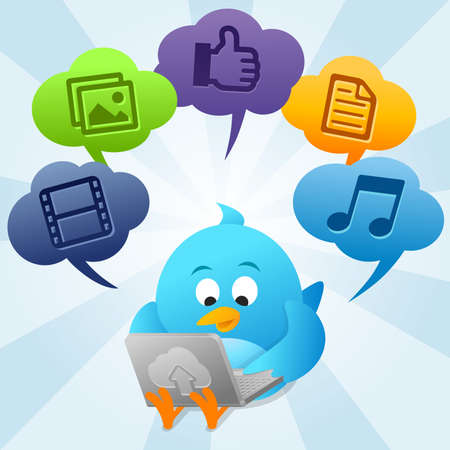Twitter Bird is using Cloud Computingの写真素材