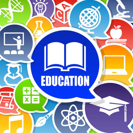 Education Background with Speech Bubblesの写真素材