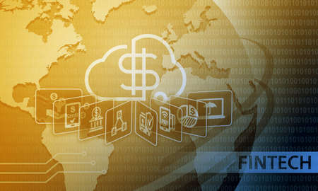 Fintech Financial Technology Business Banking Service Background Fintech Financial Technology Business Banking Service Background