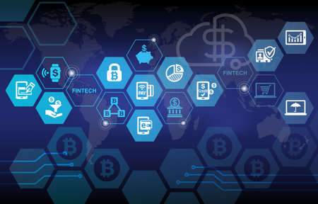 Fintech Financial Technology Business Banking Service Background Fintech Financial Technology Business Banking Service Background