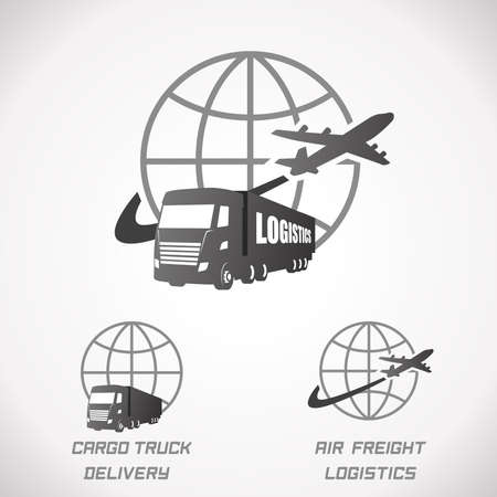 Logistics and Delivery Logo. Cargo Truck and Freightのイラスト素材