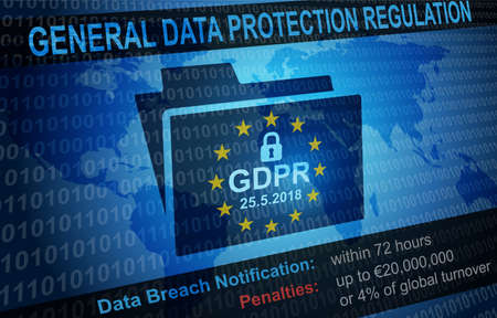 GDPR General Data Protection Regulation Notification Backgroundの写真素材