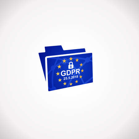 GDPR General Data Protection Regulation  Notification Iconのイラスト素材