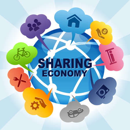 Sharing Economy Collaborative Global Shareの写真素材
