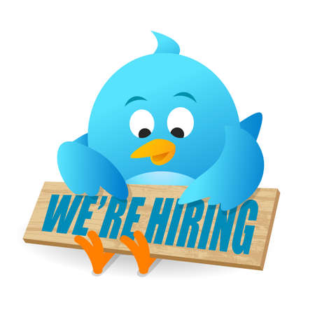 Blue Bird We're Hiring Announcement Notice Boardの写真素材