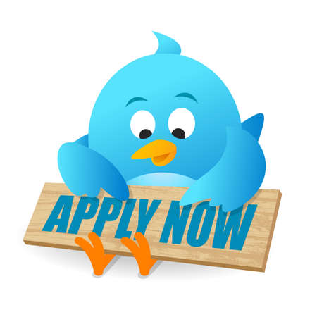 Blue Bird Apply Now Announcement Notice Boardの写真素材