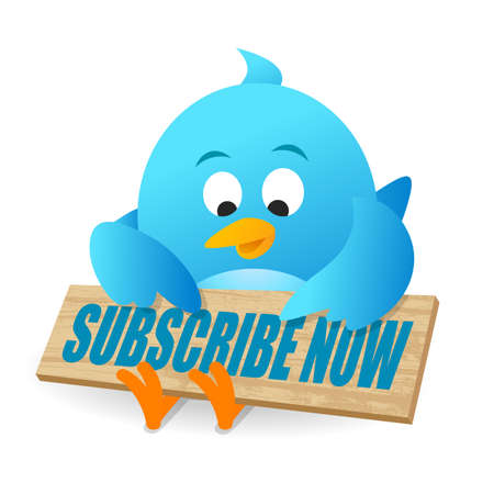 Blue Bird Subscribe Now Announcement Notice Boardの写真素材