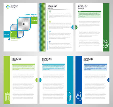 Flyer Template Brochure Modern A4 Design with empty space for photo. Suitable for corporate annual report and prospectusのイラスト素材