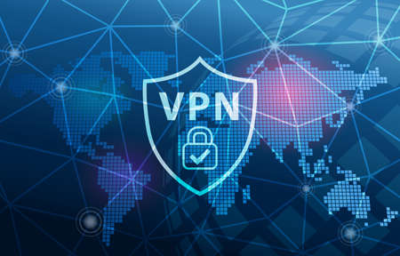 VPN Virtual Private Network Technology Secure Connection Cyber Security Backgroundの写真素材