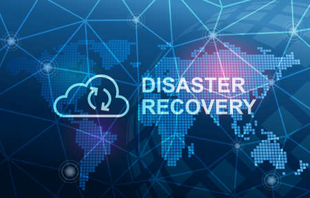 Disaster Recovery Cloud Server Data Loss Prevention Concept Backgroundの写真素材
