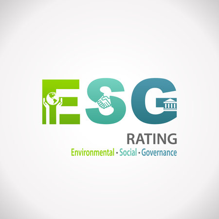 ESG  Environmental Social Governance Design Text Infographicのイラスト素材
