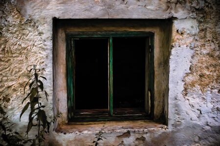 Old spooky windowの写真素材
