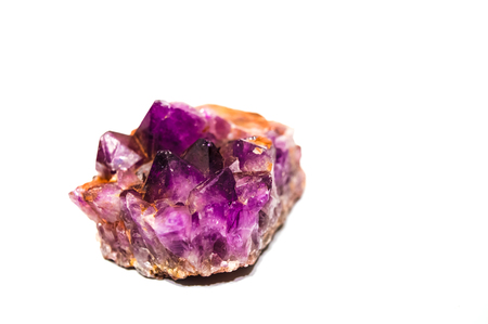 Big amethyst crystal on white backgroundの写真素材
