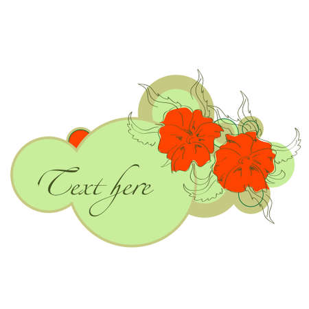 A vintage flowers circle bannersのイラスト素材