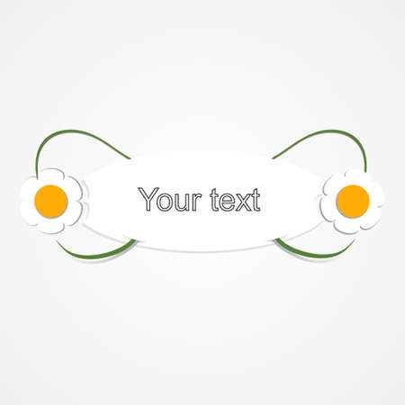 Floral banner with cute daisyのイラスト素材