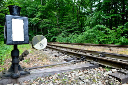 Narrow gauge railway Bieszczady forest track and attractionsの写真素材