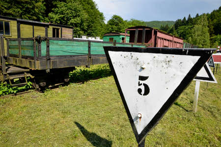 Narrow gauge railway Bieszczady forest track and attractionsの写真素材