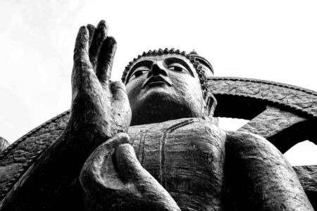 Portrait of the great Buddha in Black and whiteの写真素材